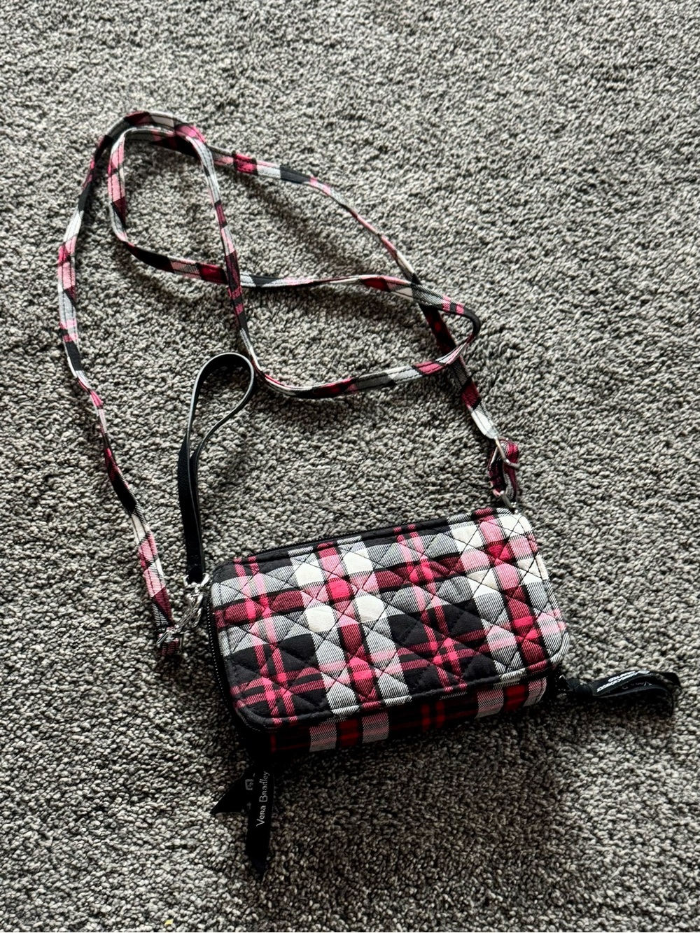Vera Bradley Red Black White Quilted Crossbody Wallet